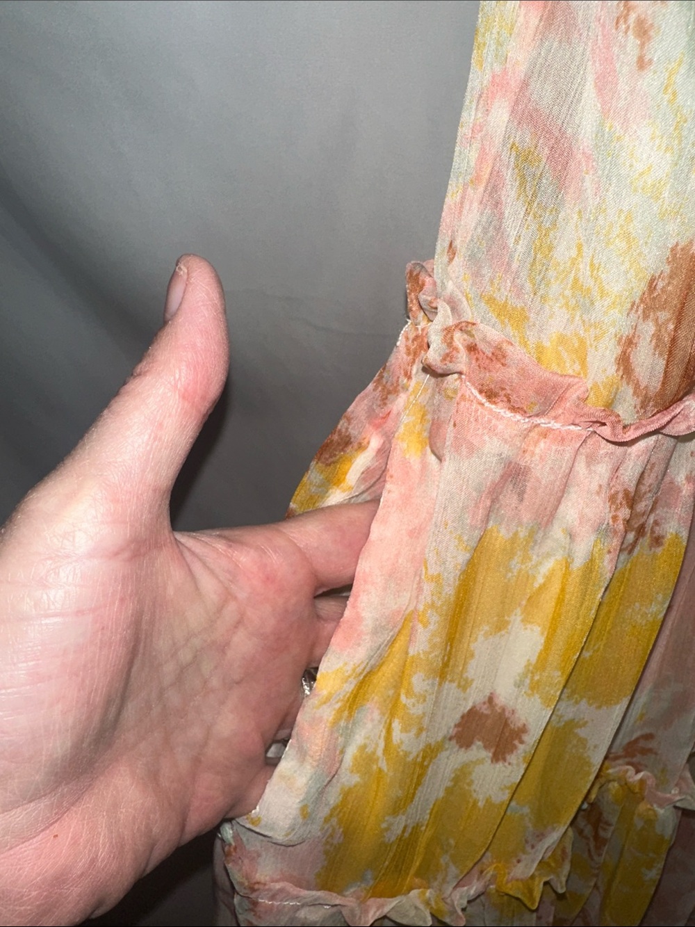 Free People Pink and Yellow Floral Tiered Maxi dress - Picture 5 of 7